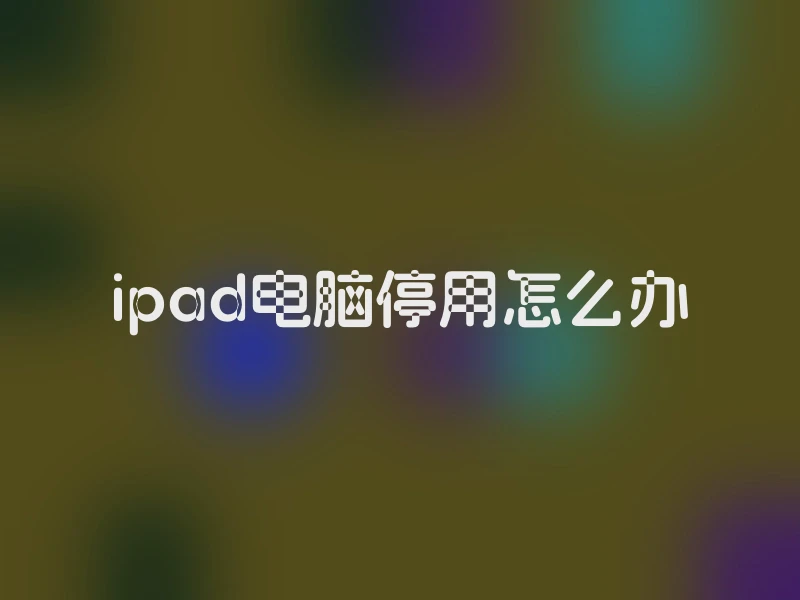 ipad电脑停用怎么办