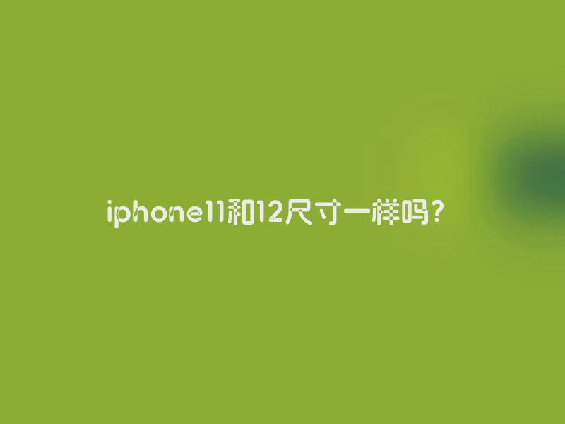 iphone11和12尺寸一样吗？