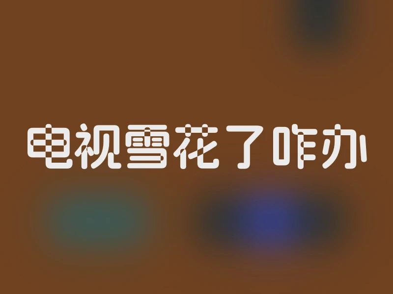 电视雪花了咋办