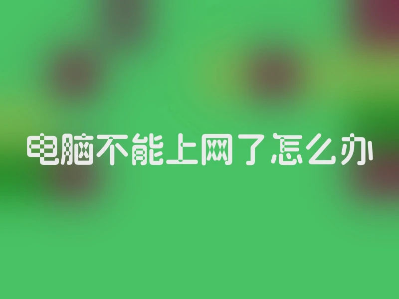 电脑不能上网了怎么办