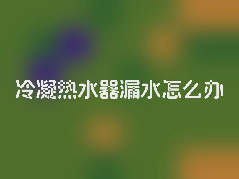 冷凝热水器漏水怎么办