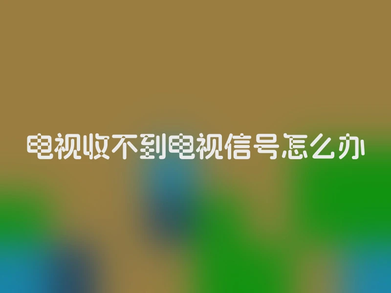 电视收不到电视信号怎么办