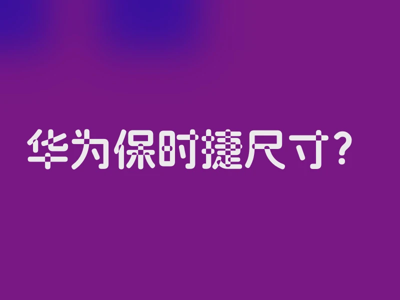 华为保时捷尺寸？