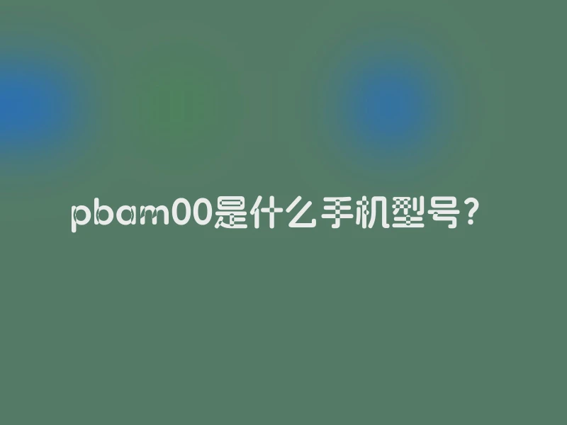 pbam00是什么手机型号？