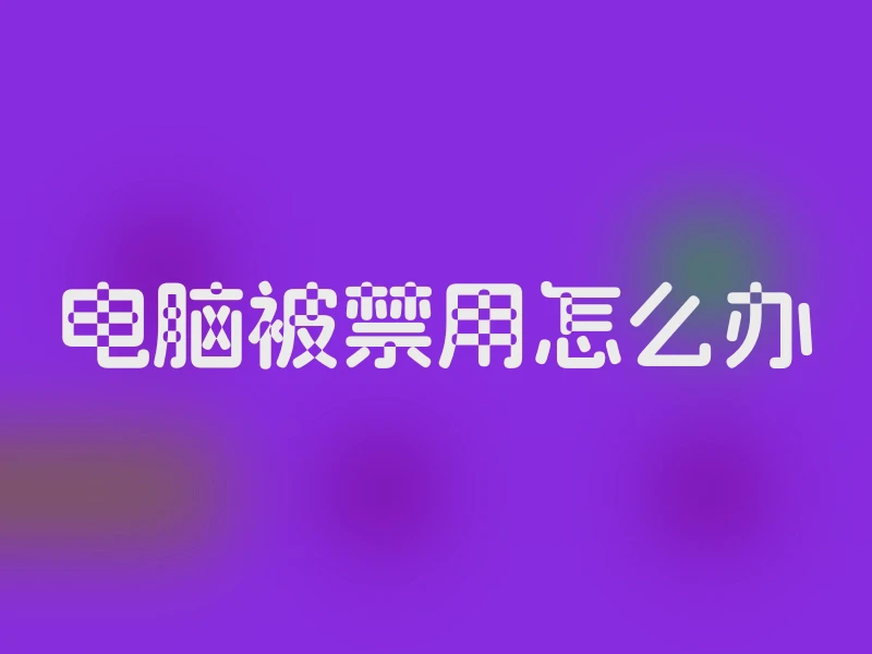 电脑被禁用怎么办