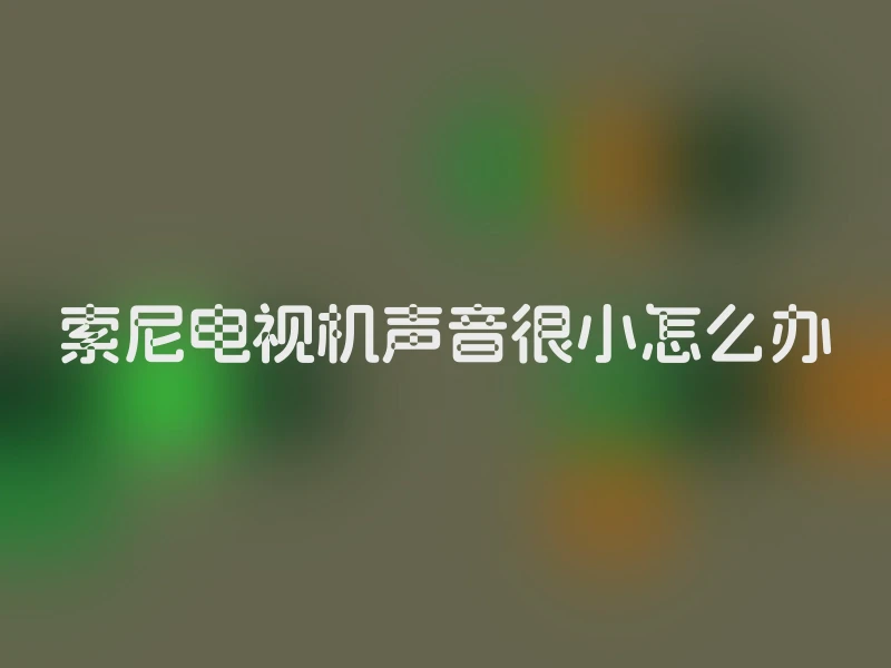 索尼电视机声音很小怎么办