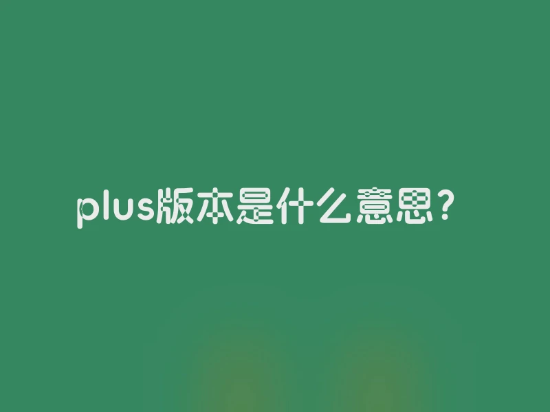 plus版本是什么意思？