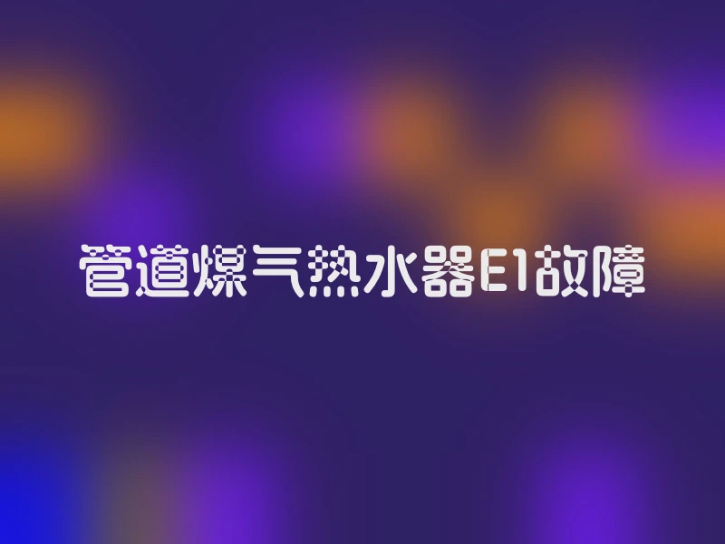 管道煤气热水器E1故障