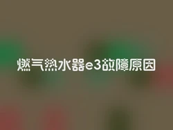 燃气热水器e3故障原因