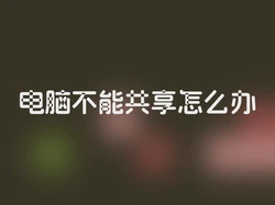 电脑不能共享怎么办