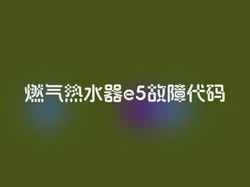 燃气热水器e5故障代码