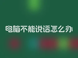 电脑不能说话怎么办