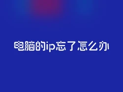 电脑的ip忘了怎么办