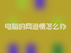 电脑的网速慢怎么办