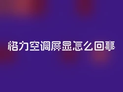 格力空调屏显怎么回事