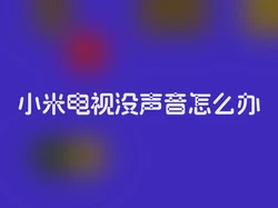 小米电视没声音怎么办
