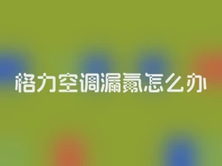 格力空调漏氟怎么办