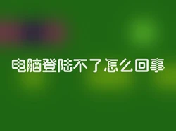 电脑登陆不了怎么回事