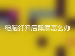 电脑打开后黑屏怎么办