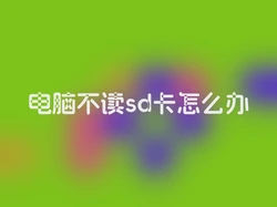 电脑不读sd卡怎么办