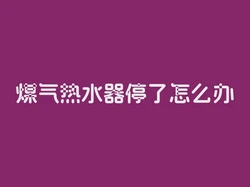 煤气热水器停了怎么办