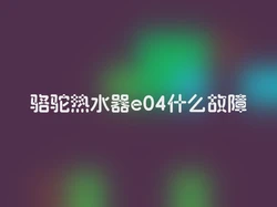 骆驼热水器e04什么故障