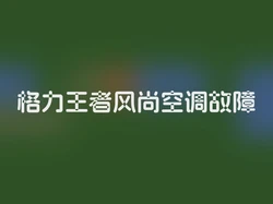 格力王者风尚空调故障