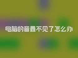 电脑的音量不见了怎么办
