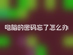 电脑的密码忘了怎么办